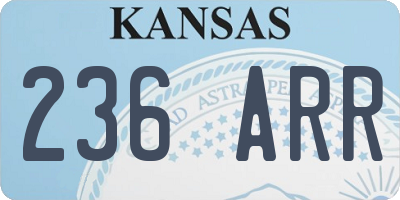 KS license plate 236ARR