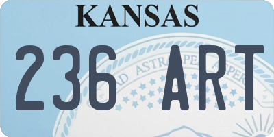 KS license plate 236ART