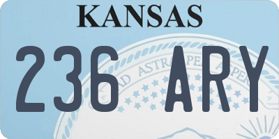 KS license plate 236ARY