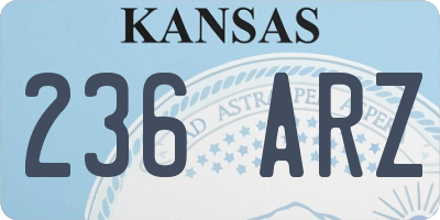 KS license plate 236ARZ
