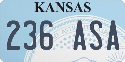 KS license plate 236ASA