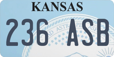 KS license plate 236ASB