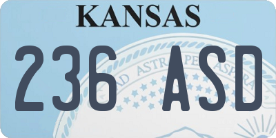 KS license plate 236ASD