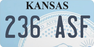 KS license plate 236ASF