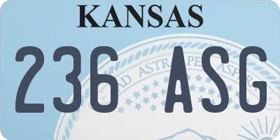 KS license plate 236ASG