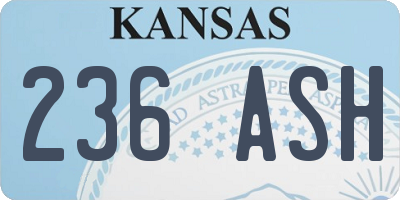 KS license plate 236ASH