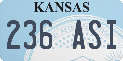 KS license plate 236ASI