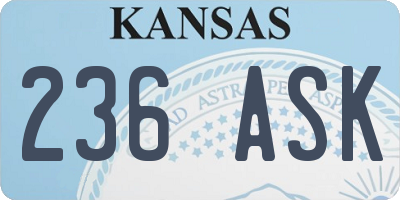 KS license plate 236ASK
