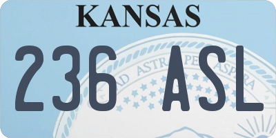 KS license plate 236ASL