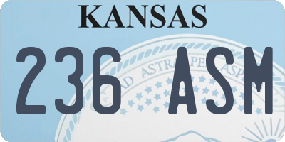 KS license plate 236ASM