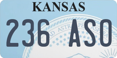 KS license plate 236ASO