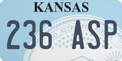KS license plate 236ASP