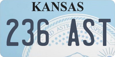 KS license plate 236AST