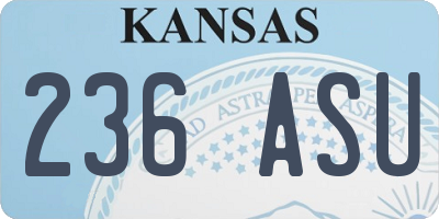 KS license plate 236ASU