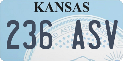 KS license plate 236ASV
