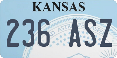 KS license plate 236ASZ