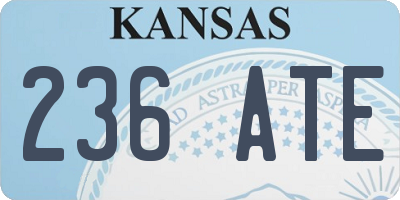 KS license plate 236ATE