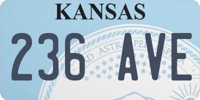 KS license plate 236AVE