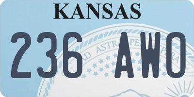 KS license plate 236AWO