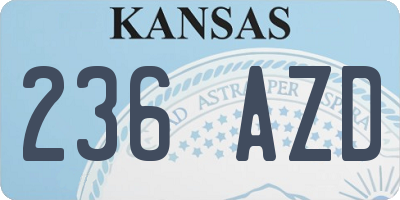 KS license plate 236AZD