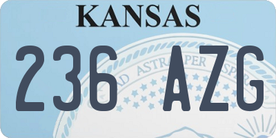 KS license plate 236AZG