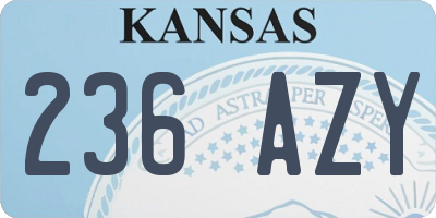KS license plate 236AZY