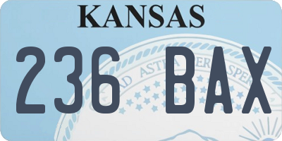 KS license plate 236BAX