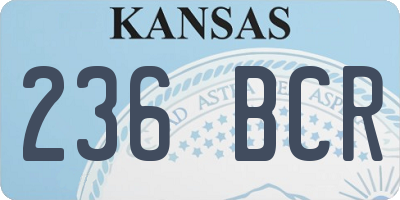KS license plate 236BCR