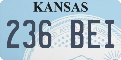 KS license plate 236BEI