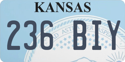 KS license plate 236BIY