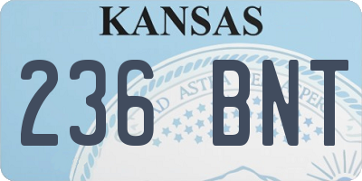 KS license plate 236BNT