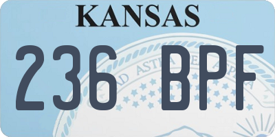KS license plate 236BPF