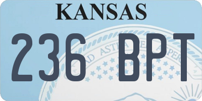 KS license plate 236BPT