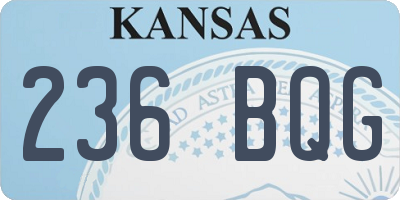 KS license plate 236BQG