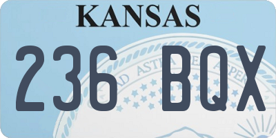 KS license plate 236BQX