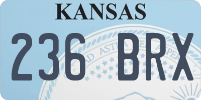 KS license plate 236BRX