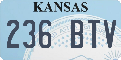 KS license plate 236BTV
