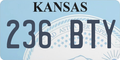 KS license plate 236BTY