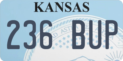 KS license plate 236BUP