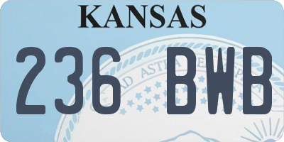KS license plate 236BWB