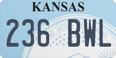 KS license plate 236BWL
