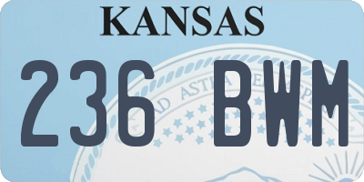 KS license plate 236BWM