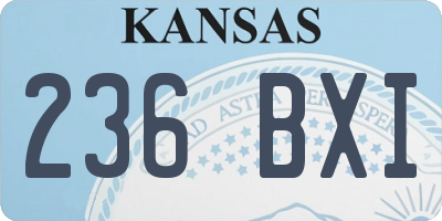KS license plate 236BXI