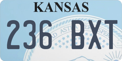 KS license plate 236BXT