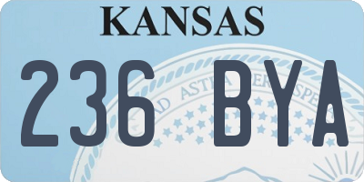 KS license plate 236BYA