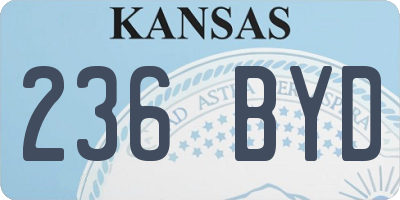 KS license plate 236BYD