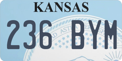 KS license plate 236BYM
