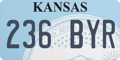 KS license plate 236BYR