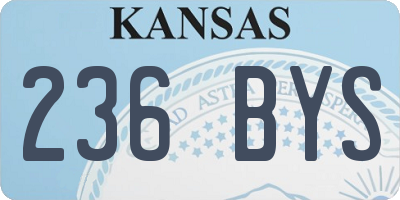 KS license plate 236BYS