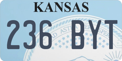KS license plate 236BYT